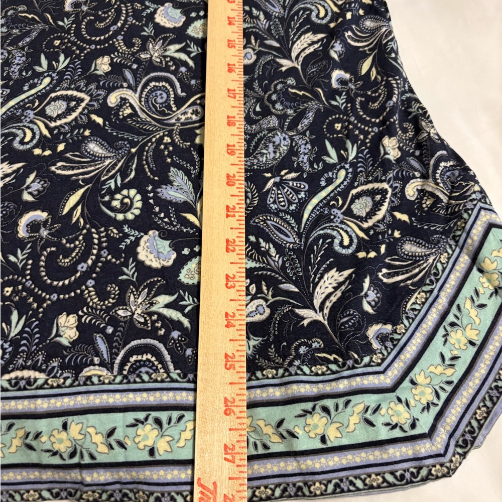 J.Jill Petite Medium Navy Blue Paisley Tunic Top 3/4 Sleeve Soft Cotton Modal - Picture 6 of 9